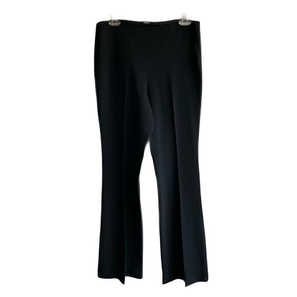 Theory Black Crepe Flare Leg Pants Size 8 Office Business Academia Preppy Work - Picture 4 of 11